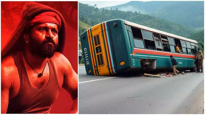  കൊല്ലൂരില്‍ സിനിമാ ജൂനിയര്‍ ആര്‍ട്ടിസ്റ്റുകള്‍ സഞ്ചരിച്ച വാഹനം അപകടത്തില്‍പെട്ട് ഒട്ടേറെ പേര്‍ക്ക് പരിക്ക്; അപകടത്തില്‍ പെട്ടത് കാന്താര 2 വിലെ ജൂനിയര്‍ ആര്‍ട്ടിസ്റ്റുകള്‍ 