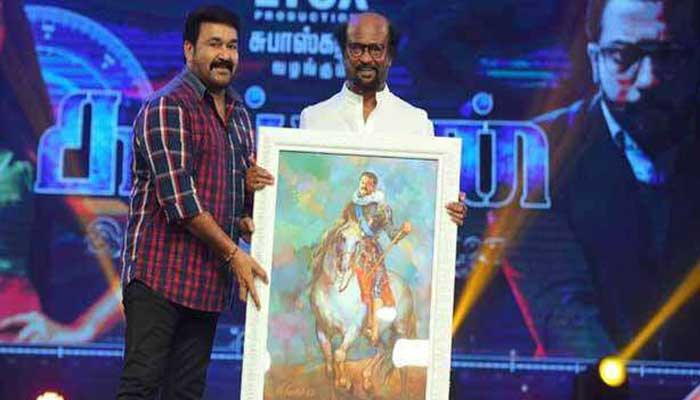 നാല്‍പ്പത് വര്‍ഷത്തെ അഭിനയ ജീവിതത്തില്‍ സൂര്യയെ പോലെ ഡെഡിക്കേറ്റഡ് ആയ നടനെ കണ്ടിട്ടില്ലെന്ന് മോഹന്‍ലാല്‍;  നിറഞ്ഞവേദിയില്‍ മോഹന്‍ലാലിനെ  ചേര്‍ത്ത്  പിടിച്ച് രജനികാന്തും;  പ്രൗഡഗംഭീരമായി കാപ്പാന്റെ ഓഡിയോ ലോഞ്ച്