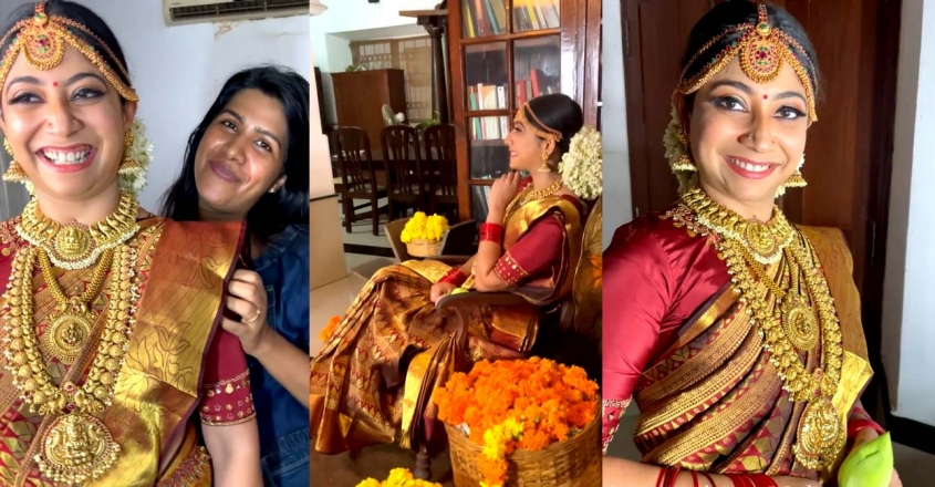  പട്ടുസാരി ധരിച്ച്, ആഭരണങ്ങള്‍ അണിഞ്ഞ്, മുടിയില്‍ മുല്ലപ്പൂവ് ചൂടി വധുവായി അണിഞ്ഞൊരുങ്ങുന്ന അഭയ ഹിരണ്‍മയിയുടെ വീഡിയോ ചര്‍ച്ചയാക്കി സോഷ്യല്‍മീഡിയ; ബ്രൈഡല്‍ മേക്കോവര്‍ വീഡിയോ കണ്ട് ഗായിക  പുതുജീവിതത്തിലേക്ക് കടന്നോ എന്ന ചോദ്യവുമായി ആരാധകര്‍