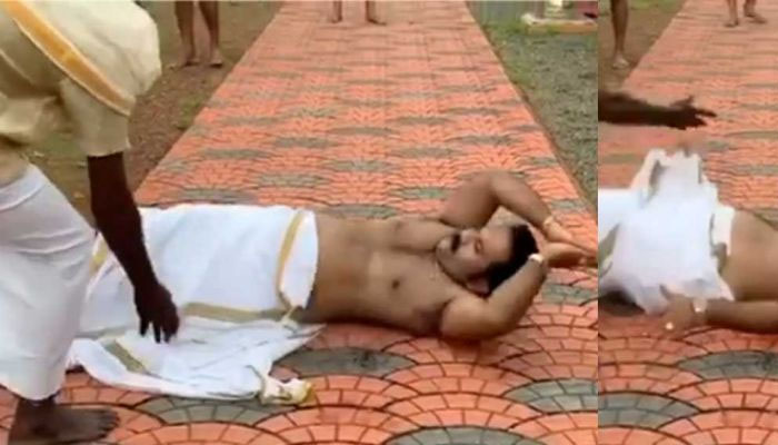 അജു വര്‍ഗീസിന്റെ ശയനപ്രദക്ഷിണം; ക്ലൈമാക്‌സില്‍ പണി പാളി; വിഡിയോ വൈറൽ 