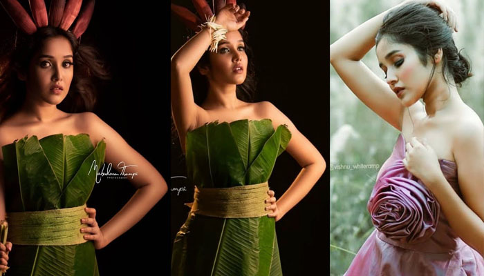 വാഴയിലയില്‍ പുരാതനമായ വസ്ത്രധാരണവുമായി അനിഖ;ചിത്രങ്ങൾ വൈറൽ 
