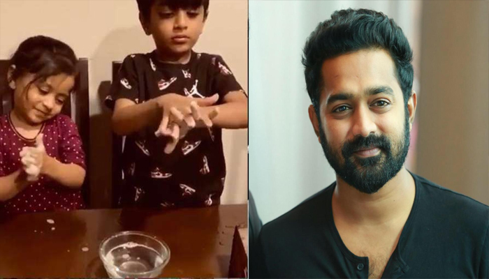 രോഗങ്ങള്‍ അകറ്റാന്‍ കൈകള്‍ ഈ രീതിയില്‍ കഴുകൂ; കൊറോണ ചലഞ്ചുമായി ആസിഫ് അലിയുടെ മക്കളും രംഗത്ത് 