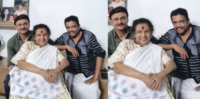  പൊന്നമ്മ ചേച്ചിയോടൊപ്പം; ചെറുപുഞ്ചിരിയുമായി ഇരിക്കുന്ന കവിയൂര്‍ പൊന്നമ്മയ്‌ക്കൊപ്പം ബൈജുവും ജഗദീഷും;  മലയാള സിനിമയുടെ അമ്മയെ കാണാന്‍ താരങ്ങള്‍ എത്തിയപ്പോള്‍