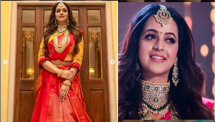 മുത്തുകള്‍ പതിച്ച കുന്ദന്‍ നെക്ലസും ആഭരണങ്ങളും ധരിച്ച് പട്ടുടുത്ത രാജകുമാരി.. ഭാവനയുടെ ചിത്രങ്ങള്‍ വൈറലാകുന്നു