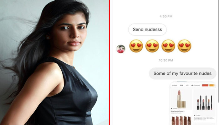 നഗ്ന ചിത്രങ്ങള്‍ അയച്ചു തരന്‍ ചിന്മയിക്ക് ഞരമ്പ് രോഗിയുടെ സന്ദേശം; താരത്തിന്റെ മാസ് മറുപടി ഏറ്റെടുത്ത് സോഷ്യല്‍ മീഡിയയും 