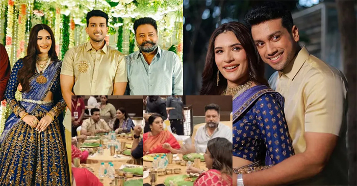  സ്വര്‍ണ നിറമുള്ള തളികയില്‍ വാഴയില മുറിച്ചിട്ട് വിഭവങ്ങള്‍ വിളമ്പി;  പ്രീവെഡ്ഡിങ് പാര്‍ട്ടിയിലും ഒരുക്കിയത് ഗംഭീര വിരുന്ന്; കാളിദാസിന്റെ വിവാഹത്തിനായി താരകുടുംബം ഗുരുവായൂരെത്തി; മൈലാഞ്ചിയിട്ട് താരിണിയും