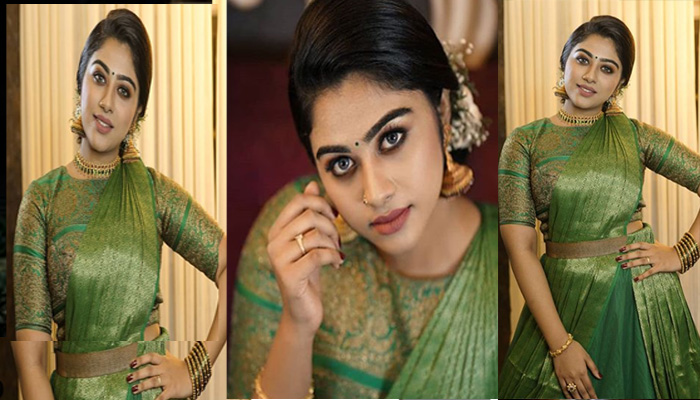 ഇന്തോ-വെസ്‌റ്റേണ്‍ സ്‌റ്റൈലില്‍ അണിഞ്ഞൊരുങ്ങി ബിന്ദുപണിക്കരുടെ മകള്‍; പച്ച ലഹങ്കയിലും പാലക്കാ മാലയിലും തിളങ്ങി അരുന്ധതി