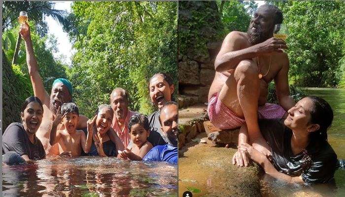  അകത്തും വെളളം പുറത്തും വെളളം; ലോക്ഡൗണ്‍ അടിച്ചുപൊളിച്ച് നടന്‍ ലാലും കുടുംബവും