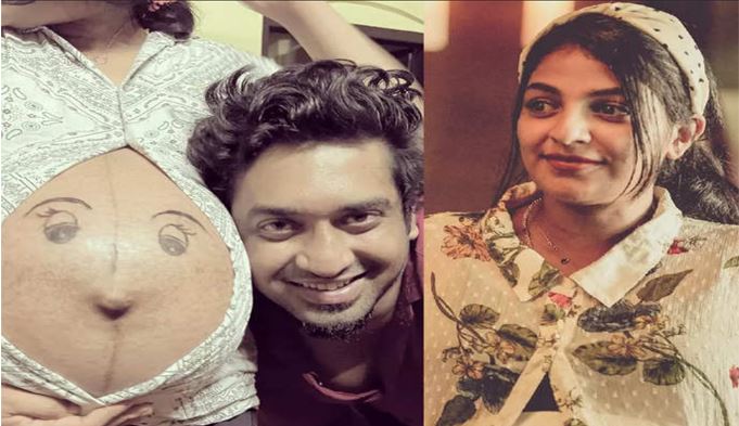 'ഇതാണ് എന്റെ ആര്‍ട്ട്, ആര്‍ട്ടിസ്റ്റും...': നിറവയറില്‍ ഭര്‍ത്താവിന്റെ വര; ഗര്‍ഭകാല ചിത്രം പങ്കുവച്ച് മൈഥിലി