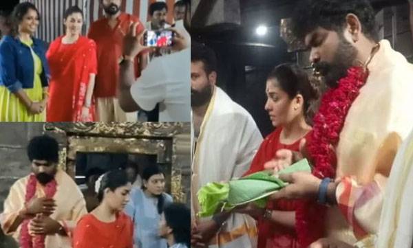 കന്യാകുമാരി ജില്ലയിലെ ക്ഷേത്രങ്ങളില്‍ ദര്‍ശനം നടത്തി വിഘ്‌നേശും നയന്‍താരയും; ഒരു നോക്ക് കാണാനും സെല്‍ഫിയെടുക്കാനും തിരക്ക് കൂട്ടി ആരാധകരും; വൈറലായി വീഡിയോ