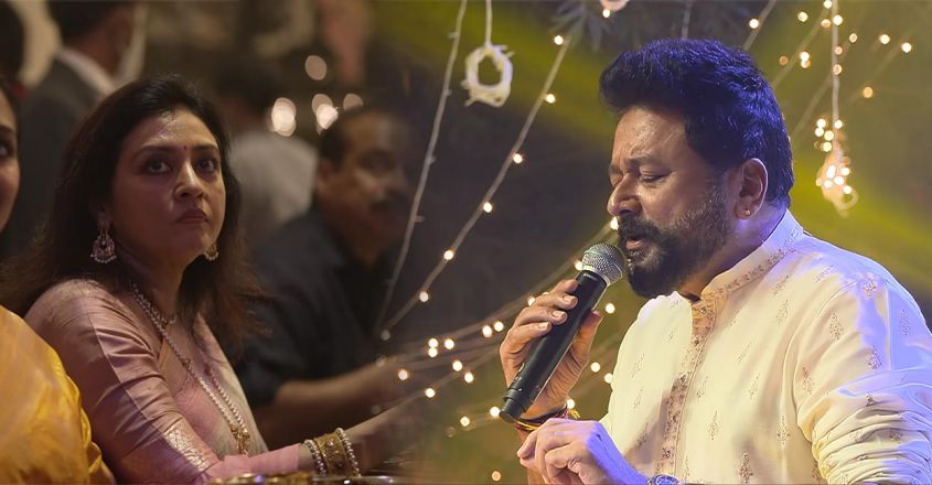 അച്ചൂ, ഇത് നിനക്കു വേണ്ടി; കല്യാണിന്റെ നവരാത്രി ആഘോഷ ചടങ്ങില്‍ പാര്‍വ്വതിക്ക് വേണ്ടി ഗാനം ആലപിച്ച് നടന്‍ ജയറാം; മെല്ലെ മെല്ലെ മുഖപടം ഉയര്‍ത്തി എന്ന ഗാനമാലപിക്കുന്ന ജയറാമിന്റെ വീഡിയോ ശ്രദ്ധ നേടുമ്പോള്‍