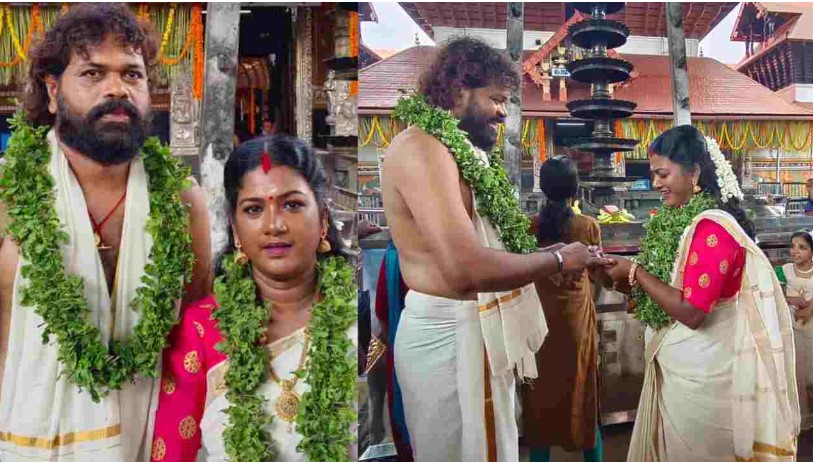 ഭാര്യ രശ്മിയെ ഗുരുവായൂര്‍ അമ്പല നടയില്‍ വച്ച് വീണ്ടും തുളസീമാല അണിയിച്ച് വിവാഹം കഴിച്ച് പാഷാണം ഷാജി; നടന്റെ വിവാഹ വേഷത്തിലുള്ള ചിത്രങ്ങള്‍ സോഷ്യല്‍മീഡിയയില്‍ എത്തിയതോടെ ചര്‍ച്ചകളും സജീവം; ചടങ്ങ് റിയാലിറ്റി ഷോയുടെ ഭാഗമെന്ന് സൂചന