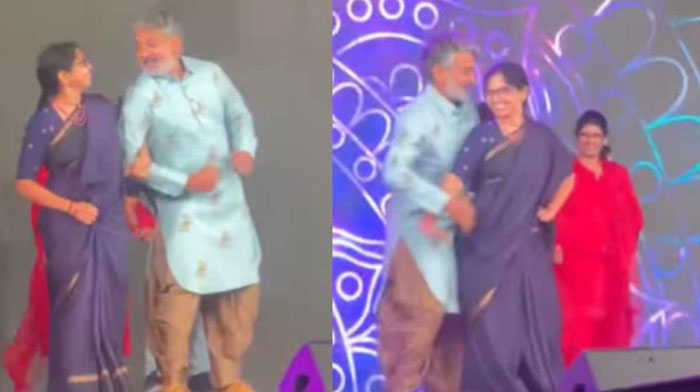 ബന്ധുവിന്റെ പ്രീവെഡ്ഡിങ് ആഘോഷവെളയില്‍ ഭാര്യയ്ക്കൊപ്പം വേദിയില്‍ തകര്‍പ്പന്‍ ഡാന്‍സുമായി രാജമൗലി; വൈറലായി വീഡിയോ