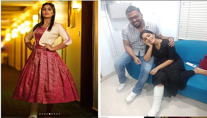 ഒടിഞ്ഞ കാലുമായി ഫോട്ടോഷൂട്ട്..! തീവണ്ടിയിലെ നായികയുടെ ആത്മാര്‍ത്ഥയില്‍ കയ്യടിച്ച് ആരാധകര്‍..!  സംയുക്ത മേനോന്റെ ഫോട്ടോഷൂട്ട് ചിത്രങ്ങള്‍..!