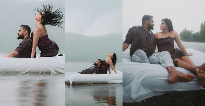 തടാകത്തില്‍ വാട്ടര്‍ ബെഡ് ഒരുക്കി ഫോട്ടോഷൂട്ടുമായി ശ്രീവിദ്യ മുല്ലച്ചേരിയും വരന്‍ രാഹുല്‍ രാമചന്ദ്രനും; ഞായറാഴ്ച്ച കൊച്ചിയില്‍ നടക്കുന്ന വിവാഹത്തിനുള്ള സേവ് ദ ഡേറ്റ് ഫോട്ടോഷൂട്ട് ചിത്രീകരിച്ചതിങ്ങനെ
