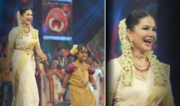 സെറ്റ് സാരിയുടുത്ത് മുല്ലപ്പൂവണിഞ്ഞ് നവ വധുവിനെ പോലെ സുന്ദരിയായി  സണ്ണി ലിയോണ്‍ മലബാറിന്റെ മണ്ണില്‍; ഭിന്നശേഷിക്കാരായ കുട്ടികള്‍ക്കൊപ്പം മലയാളി മങ്കയായെത്തി റാംപ് വാക്ക് നടത്തി കൈയ്യടി നേടി നടി; നടിയെ കണാനായി തടിച്ച് കൂടി ആരാധകരും