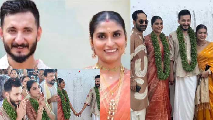 തൃപ്പൂണിത്തുറ പൂര്‍ണ്ണത്രയേശ ക്ഷേത്രത്തിന് മുന്നില്‍ ഉത്തരയെ താലി ചാര്‍ത്തി സുഷിന്‍ ശ്യാം;  ആശംസകളുമായെത്തി ഫഹദും നസ്രിയയും അടക്കമുള്ള താരങ്ങള്‍;  കാരണവര്‍ സ്ഥാനത്ത് ജയറാമും കുടുംബവും; താരത്തിന്റെ വധുവായെത്തുന്നത് നടി പാര്‍വതിയുടെ സഹോദരി പുത്രി
