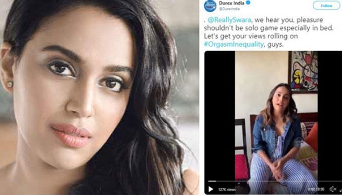 കോണ്ടം കമ്പനിയുടെ ക്യാമ്പയിനില്‍ 'രതിമൂര്‍ച്ഛയിലെ സമത്വം' ആവശ്യപ്പെട്ട് ബോളിവുഡ് നടി സ്വര ഭാസ്‌കര്‍; 'ആണിനും പെണ്ണിനും വ്യത്യസ്ത ശരീരമാണ് എന്ന കാരണം കൊണ്ട് ലൈംഗിക തൃപ്തി ആണിന്റെ മാത്രം അവകാശമായി മാറുന്നതെങ്ങനെയാണെന്നും താരം  
