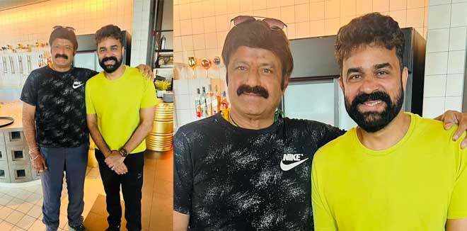വിജയ് ബാബുവിനെ ചേര്‍ത്തു പിടിച്ച് ബാലയ്യ; നന്ദമൂരി ബാലകൃഷ്ണക്കൊപ്പമുള്ള നടന്റെ ചിത്രം ഏറ്റെടുത്ത് ആരാധകരും 